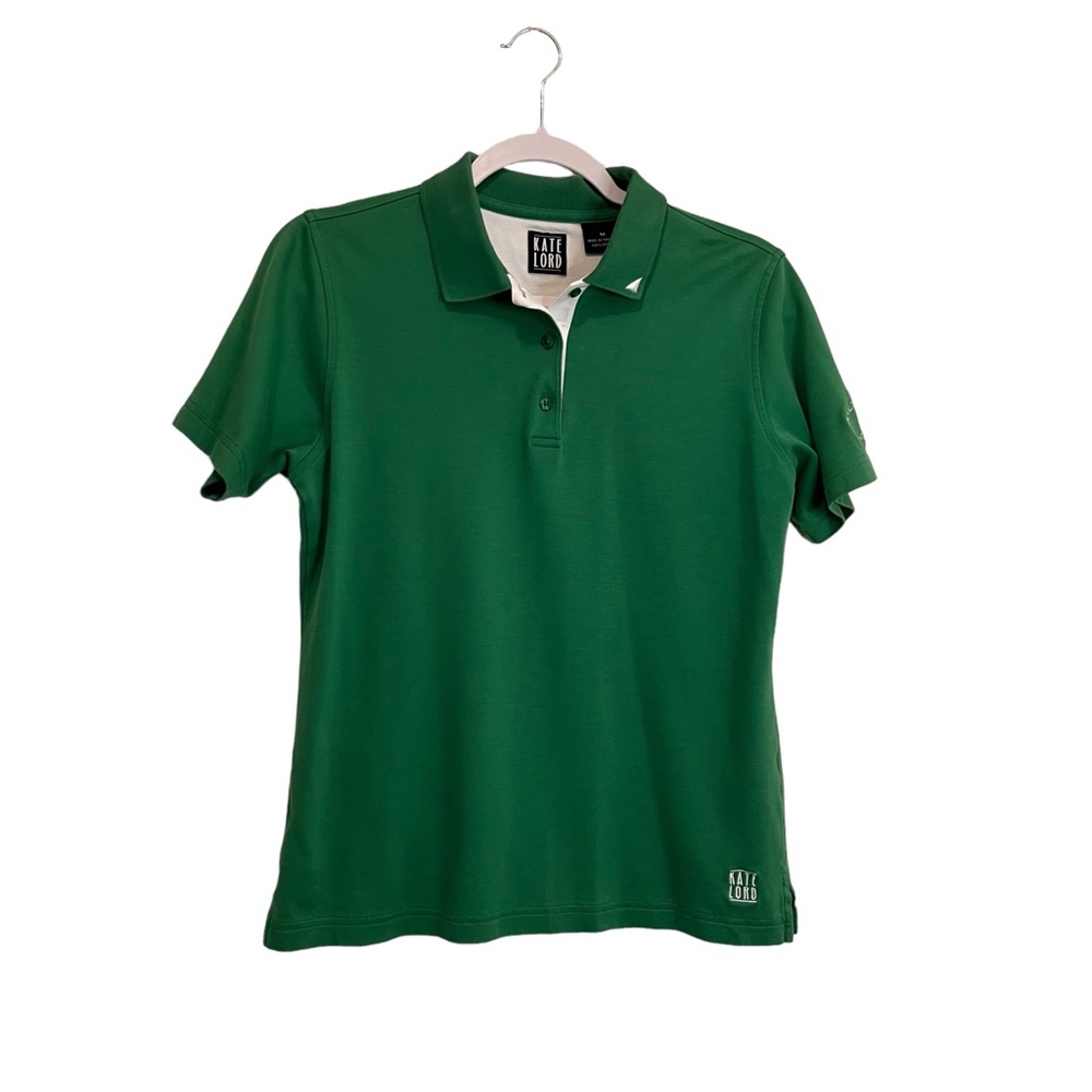 Kate Lord Green Short Sleeve Polo Golf Shirt Cotton Womens Size M